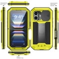 thumbnail image 4 of Compatible with iPhone 16 Case, Heavy Dustproof Shockproof Military Grade Rugged Durable Aluminum Metal Case Cover with Kickstand Screen Protector for iPhone 16, Yellow, 4 of 7