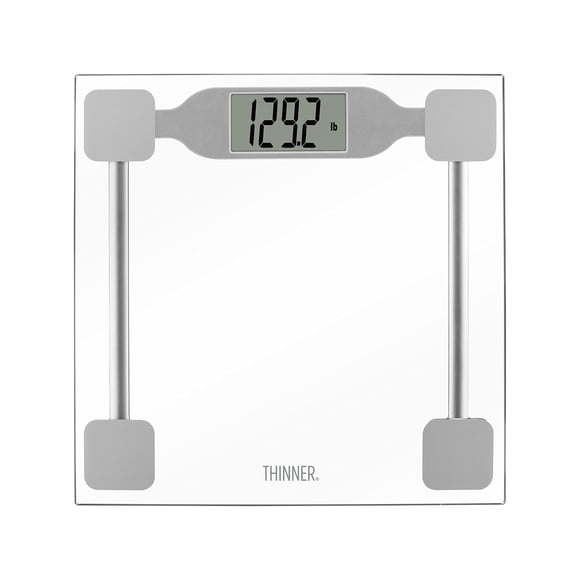 Báscula digital para baño Thinner by Conair para pesarse, de vidrio templado transparente