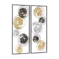 thumbnail image 6 of DecMode Contemporary Metal Multi Colored Rectangular Panels with Spiral Patterns Wall Décor, Set of 2 14"W x 36"H, 6 of 9