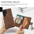 thumbnail image 2 of Allytech 2 in 1 Detachable Wallet Case for Samsung Galaxy S24 Ultra, [Support Wireless Charging] [4 Card Slots & 2 Cash Pocket], Retro PU Leather Magnetic Closure Shockproof Anti-Drop Slim Case, Brown, 2 of 8