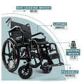 thumbnail image 2 of Fauteuil Roulant Autopropulsé Léger et Pliable - Fauteuils de Transfert Autopropulsés - X-1 SE / Rouge, 2 of 6