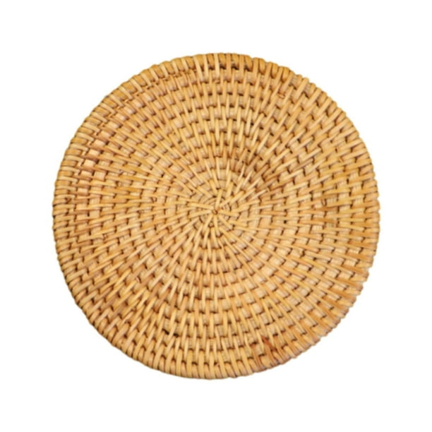 Posavasos de ratán, mantel individual, almohadilla de plato redondo, salvamanteles decorativo tejido, posavasos para tetera, mesa de comedor, taza de