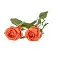 thumbnail image 1 of Single Branch Artificial Flower Realistic Non-fading 2 Head Flower Arrangement Craft Simulation Rose Home Decor, 1 of 6