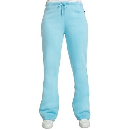 Bottom Womens Sweatpants - Sweet Vibes Womens Sweatpants Blue Drawstring French Terry Flare Bottom Pants