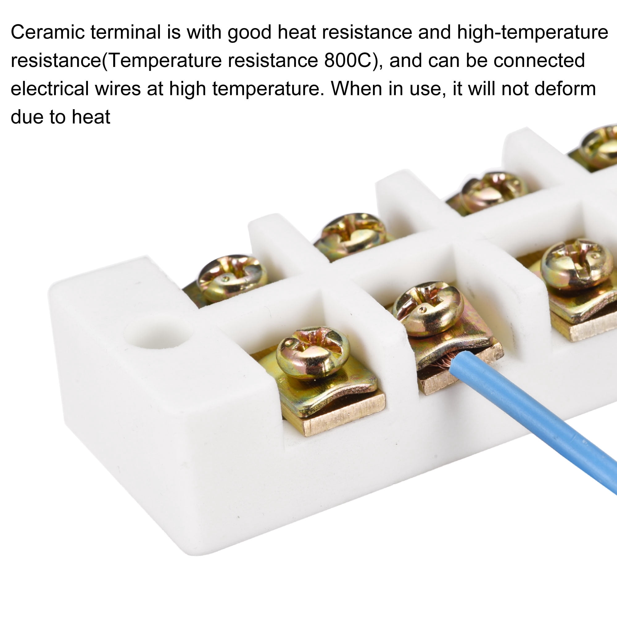 Uxcell Porcelain Ceramic Terminal Block 12 Way High Temperature 177x23.5x21mm for Wire Connector