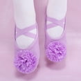thumbnail image 3 of TFEOQRY Kids Canvas Ballet Shoes Flower Decor Soft Split Sole Elastic Straps Dance Flats, 3 of 9