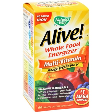 Nature's Way Vivant multivitamines Pas fer ajouté - 60 comprimés