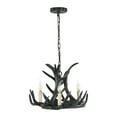 thumbnail image 5 of JONATHAN Y Nelle 18" Adjustable Resin Antler 3-Light Dimmable LED Chandelier, Black, JYL6304B, 5 of 10