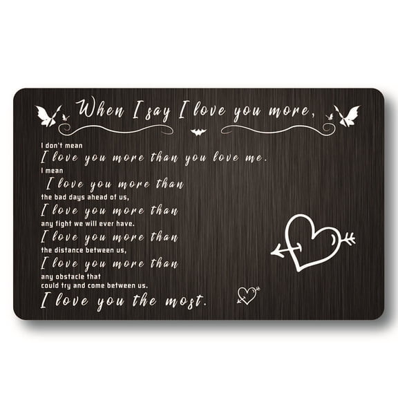 Engraved Wallet Insert Card Love Note Wallet Insert Stainless Steel Inspirational Encouragement Card Gifts -I Love You The Most