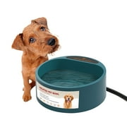 PETLESO Heated Pet Bowl Outdoor Heated Dog Bowl with Switch and Auto Off, Pet Heating Feeding Drinking Bowl for Winter(US Plug 110 130V)