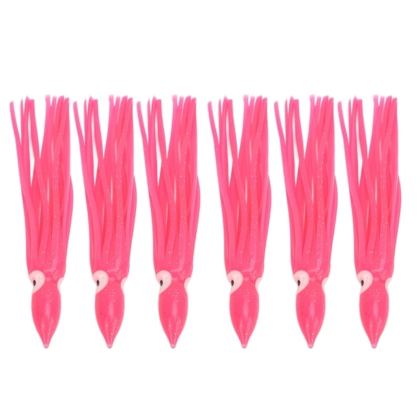 Señuelos de Pesca Con Faldas de Calamar, Suave y Rosado, Vela, Cebos de Pulpo de Pvc para Salmón, Atún, Rey, Marlín en Alta Mar