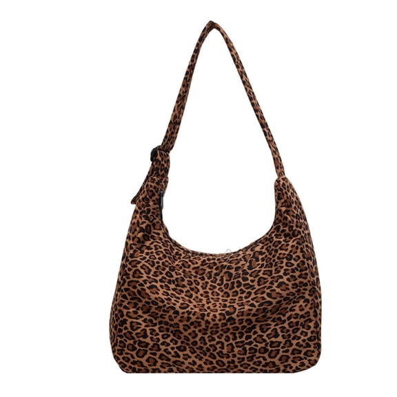 Women's Leopard-Print Vintage Casual Tote Bag: A Soft, Loose-Fitting Shoulder Bag and Crossbody Bag