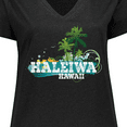 thumbnail image 4 of Inktastic Haleiwa Hawaii Vacation Women's Plus Size V-Neck T-Shirt, 4 of 5