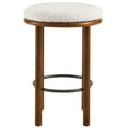 thumbnail image 4 of Fable Boucle Fabric Counter Stools - Set of 2 in Walnut Ivory, 4 of 8