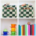 thumbnail image 6 of Yayeee Canvas Storage Basket with Handles for Shelves Fabric Bins Closet Organizer, Green and White Plaid Pattern, 6 of 8