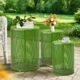 thumbnail image 5 of Tcbosik Set of 3 Nesting Side Tables for Indoor & Outdoor, Metal End Table for Backyard, Patio, Porch, Green, 5 of 9
