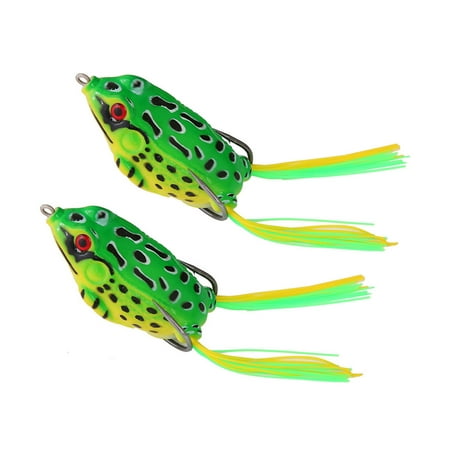 2Pcs Frogs Cranks Baits Tackle imulated Frogs Fishing Lures with Hook Soft Fishing Baits Outdoor Fishing Tackle Enduring