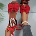 thumbnail image 2 of Xfvqtps Women Flat Sandals with Pearl Bowknot Straps Lace up Open Toe Non Slip for Summer Casual and Dressy Outfits, 2 of 9