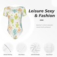thumbnail image 6 of Haiem Snake And Cactus Women's Crew Neck Short Sleeve Bodysuit Tops Stretchy Slim Basic-Medium, 6 of 9