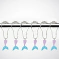 thumbnail image 6 of 12 Pcs Mermaid Decorative Shower Curtain Hooks 2 Colors Iron Shower Curtain Rings Curtain Hooks with Resin Mermaid Tail Pendants Decorative Hooks for Bathroom Shower Curtain Rod, 6 of 7