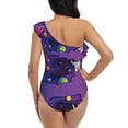 thumbnail image 5 of Haiem Astronaut Women's One Piece Swimsuits Tummy Control One Shoulder Bathing Suits Ruffle Swimwear-Medium, 5 of 8