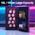 thumbnail image 6 of 10L/0.35Cu.ft Gaming Light Mini Fridge, Beverage Fridge, Wine cooler, for Cosmetic ,Drink, 9 Colors Light Modes, 6 of 9