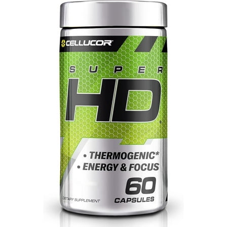 Cellucor SuperHD Fat Burner, with Green Tea Extract, Unisex, 60 Capsules