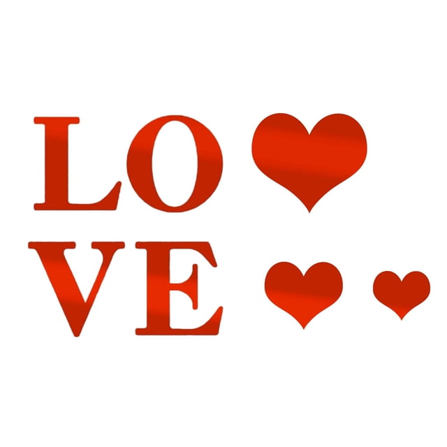 Under 10 Wall stickers Acrylic Love Mirror Sticker Bedroom Living Room Removable Wall Sticker