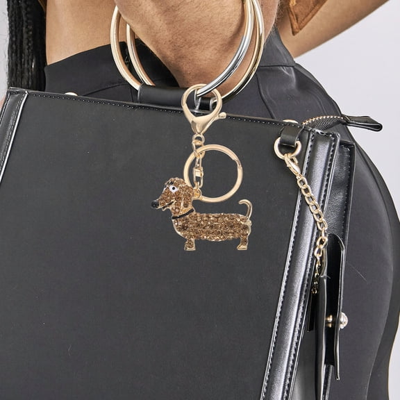 Milisten Unique Dog Design Keychain Charm with Shiny Electroplated Zinc Alloy for Pet