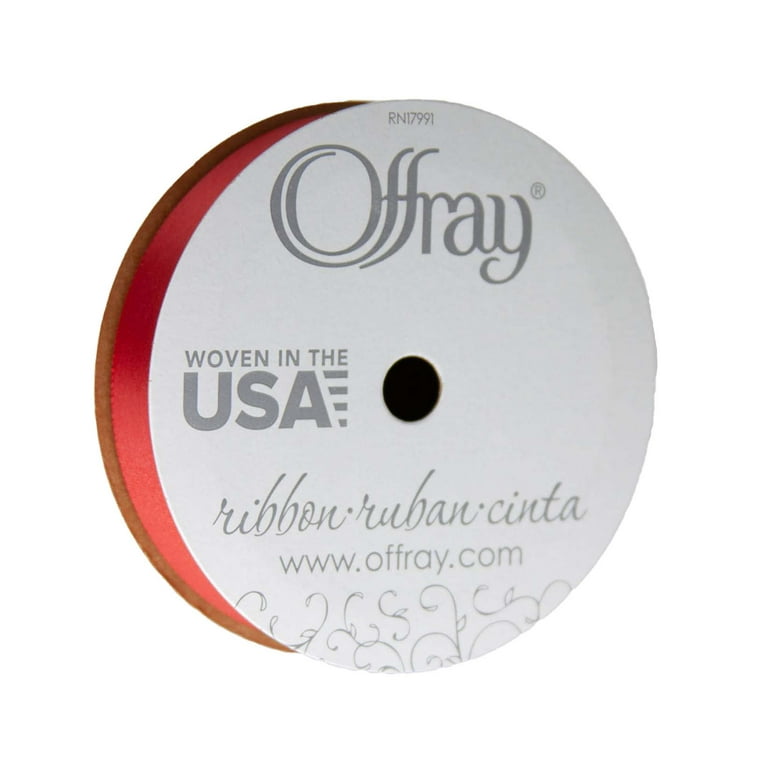 Offray Ribbon Red Polyester Ribbon, 3.12" x 0.62"