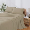 thumbnail image 2 of Modern Threads 4-Piece Solid Taupe Microfiber Bed Sheet Set, Full, 2 of 12