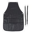 thumbnail image 1 of Delantal de peluquería de peluquero de cuero PU ropa de trabajo de corte de pelo ajustable impermeable (negro), 1 of 8
