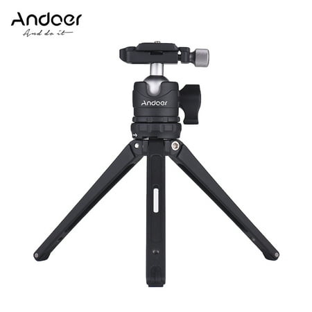 Andoer Table Desktop Mini Travel Tripod with Ball Head Quick Release Plate for Canon Nikon Sony DSLR for GoPro Hero 6/5/4/3+ for Yi Lite 4K for iPhone X 8 7 6s Plus