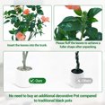 thumbnail image 4 of 4FT Artificial Hibiscuses Tree, Faux Potted Flower Plant with Realistic Flowers, Fake Flower Tree For Garden Office Party Wedding Hotel, 4 of 8