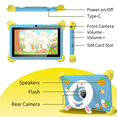 thumbnail image 4 of Veidoo 7-inch Android Kids Tablet, 2+32GB, Dual Cameras, Shockproof Case, Rabbit Stand Integrated Design, Detachable Shoulder Strap，Quad-Core Processor, iwawaAPP, Parental Control(Blue), 4 of 9