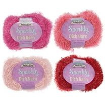 Worsted Weight Dish Scrubby Sparkle Yarn, 50g Per Skein, 4 Skeins, Shades of Red