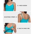 thumbnail image 3 of Attraco Women's Cotton V Neck Basic Camisoles with Shelf Bra Tank Tops, 2-Pack, 3 of 4