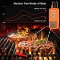 thumbnail image 3 of Regetek Cooking Food Meat Smoker Oven Kitchen BBQ Grill Thermometer( High Low Temp Alert, Count-up Countdown Timer) Dual Probe Digital Backlight Thermometer for Cooking Turkey Fish Beef RA60, 3 of 6