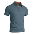 thumbnail image 4 of Men's Summer Ice Silk Mesh Short Sleeve Polo Shirt Breathable Knit Collar Casual,Navy,M, 4 of 4