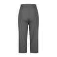 thumbnail image 7 of ZQUUVOU Women's Plus Size Capris Office Work Elastic Button Yoga Pants(Dark Gray,4XL), 7 of 7
