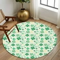 thumbnail image 3 of St. Patrick's Day Washable Area Rug&nbsp;6 ft Shiny Green Yellow Lucky Shamrocks Plant Yellow Soft Round&nbsp;Rugs for Living Room, Non Slip Carpet for Bedroom&nbsp;Entryway Dining Room, 3 of 9