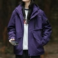thumbnail image 4 of Pounoo Gift Winter Clothing for Women Waterproof Ski Jackets Snow Coat Warm Fleece Rain Jacket with Hood Windbreaker, 4 of 6