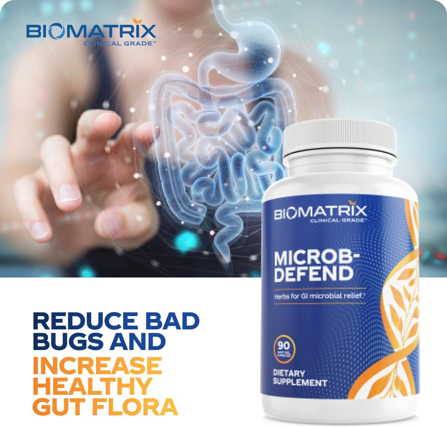BioMatrix Oil Blend of Thyme, Oregano, Clove, GI Repair Softgels | Microb-Defend Supplement (90 Capsules)