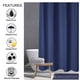 thumbnail image 4 of Cortina de ducha impermeable con ganchos, cortina de ducha de poliéster gruesa moderna para el hogar, Hotel, baño, azul oscuro, 4 of 8