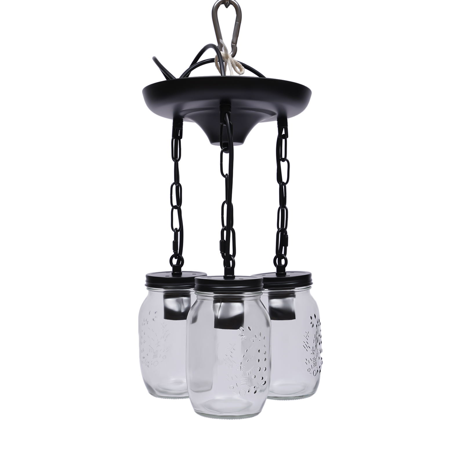 Loyalheartdy 3 Lights Glass Mason Jar Pendant Light Kitchen Island Hanging Lamp Farmhouse Ceiling Lamp Fixtures Rustic Chandelier