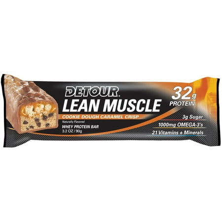 Detour 10100874 Whey Protein Lean Muscle Cookie Dough Caramel Crisp 90G (Best Protein Bars For Lean Muscle)