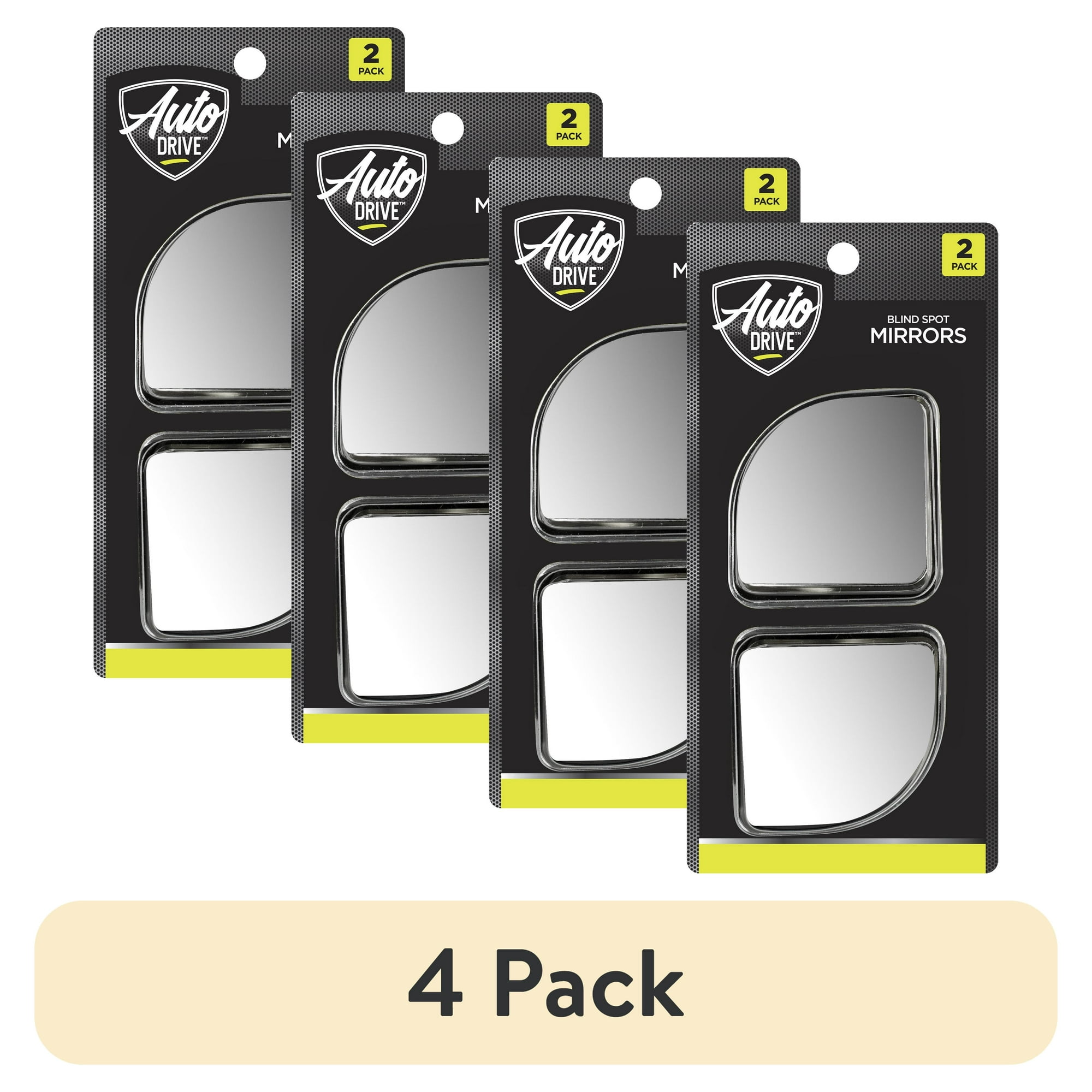 (4 pack) Auto Drive Quarter-Round Adjustable Blind Spot Mirror 2-Pack – 0.11 lbs. – for Universal Vehicle Type