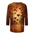 thumbnail image 4 of Enjoytime Valentines Day Women Tops Trendy Heart Printed Crewneck Plus Size Shirts Fashion Casual 3/4 Sleeve Blouses Multicolor XXXXXL, 4 of 5