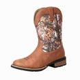 thumbnail image 1 of Men's Camo Western Cowboy Boots, Square Toe Mid-Calf Work Boots, Classic Casual Riding Boots for Outdoor Hunting, 3 Colors Available, 1 of 6
