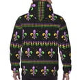 thumbnail image 7 of Daiia Mardi Gras Fleur de Lis for Men's Fashion Hoodies & Sweatshirts with Kangaroo Pocket Hooded Sweatshirt Breathable & Moisture Wicking-Small, 7 of 7